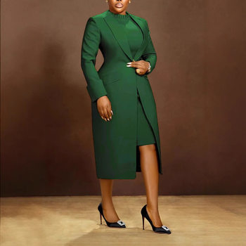 K3370 European and American Lapel Waist-Cinching Back Slit Suit Vest Two-Piece Set