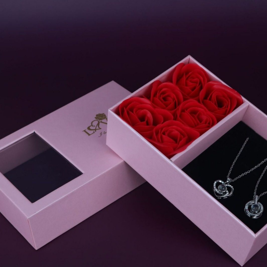 Factory Spot Six Roses Gift Box Touch Paper 6 Roses Jewelry Box Valentine's Day Jewelry Packaging Box