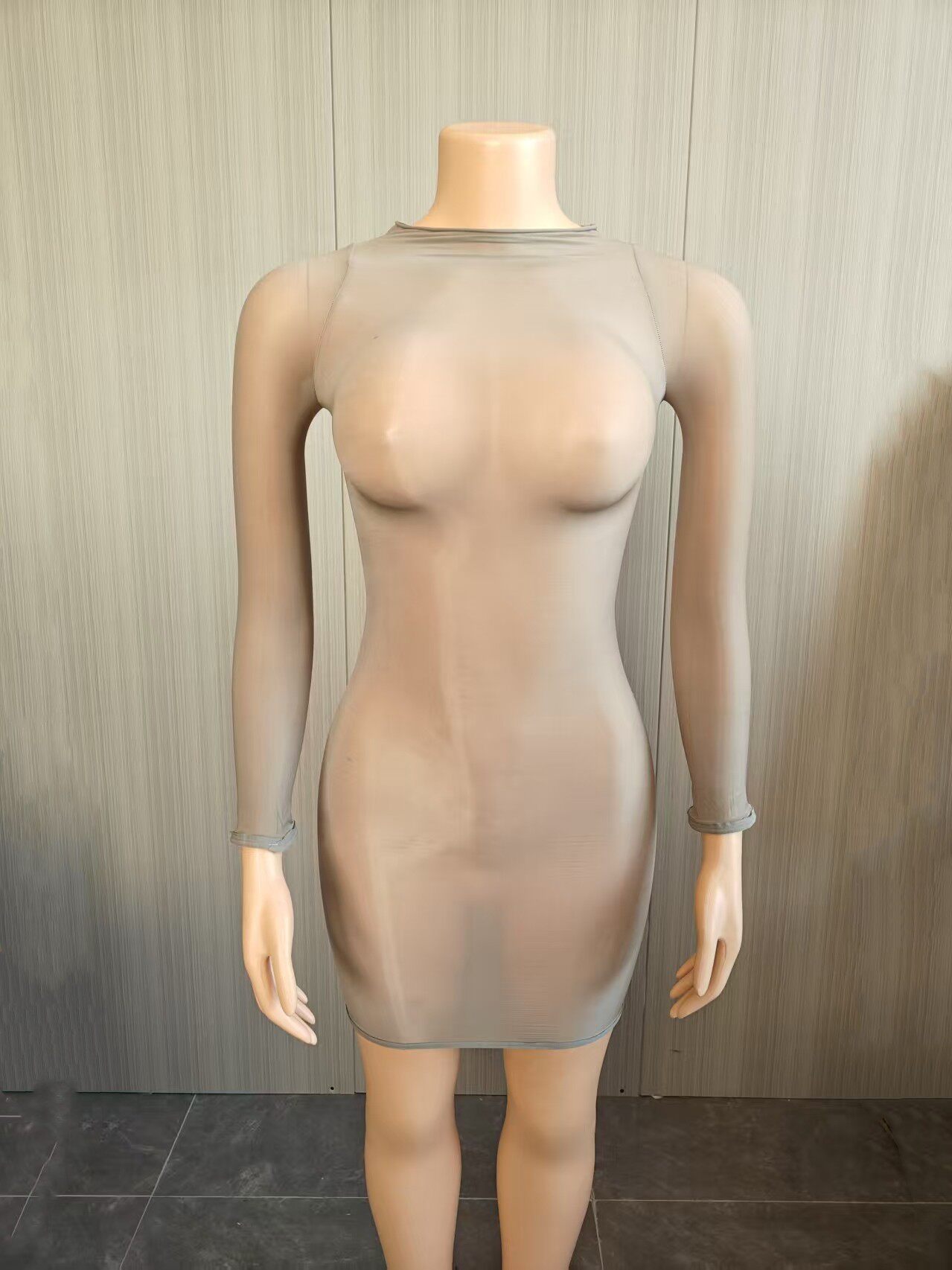 FF1472 欧美女装 性感超弹油光身体袜裙夜店性感透视裙