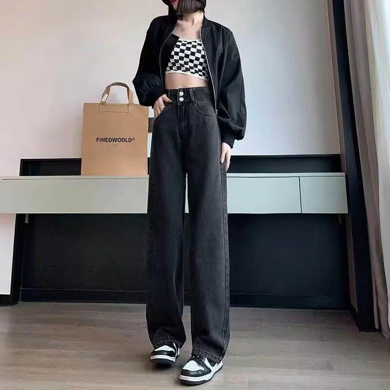 High Waisted Wide Leg Jeans for Women Loose Fit Slimming Fashionable Plus Size Spring Casual Wear Wholesale