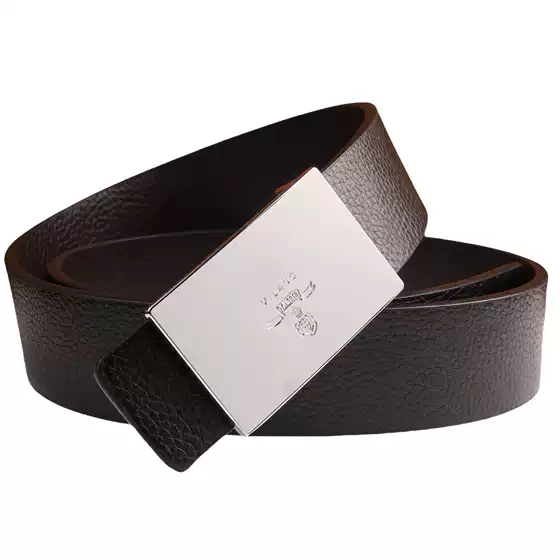 Pld New Flat Square Buckle Men's Belt Casual Simple Classy Cross-Border Belt Men's Manufacturer Wholesale Spot