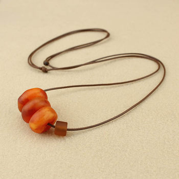 Ethnic style imitation old beeswax pendant necklace with type safe button sweater chain long cotton and linen clothes gift accessories