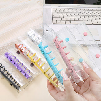 A7 Transparent Cover 70% off Ring Binder Pvc Planner Fan Notebook 6-Hole Double Snap Photo Album Sticker Storage Notebook