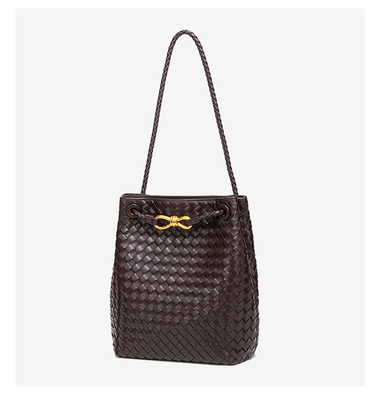 Túi xách nữ đan PU dáng vuông đứng, đeo vai và đeo chéo — B2652 # màu đen, B2652 # Nâu caramel, B2652 # Sô cô la, Nhà máy riêng, có thể tùy chỉnh theo yêu cầu.