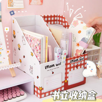 Paper Book Stand Ins Style Desktop Storage Box Girls Bookshelf Office Storage Rack Book Placement Rack