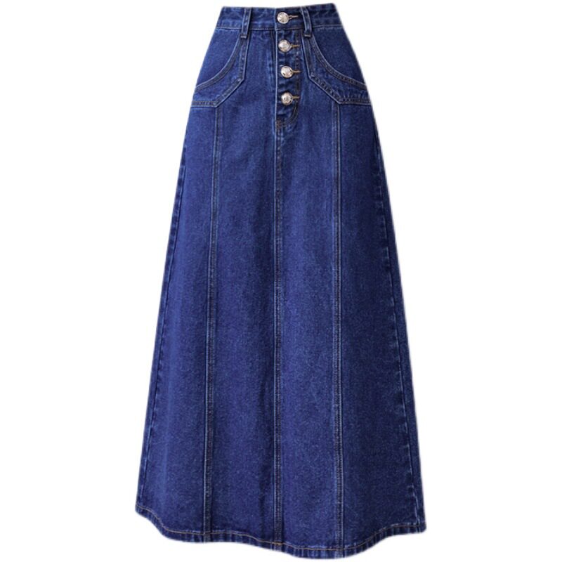 Vintage Inspired High Waisted A Line Denim Midi Skirt for Women Casual Style Spring Summer Collection Wholesale