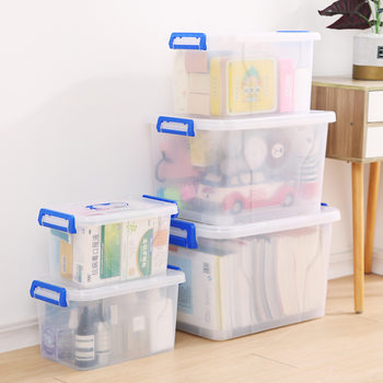Thickened Transparent Plastic Storage Box Household Large and Small Car Clothes Book Toy Snacks Organiser Box Storage Box