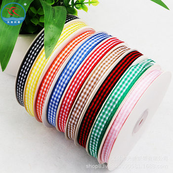 1cm Plaid Belt Houndstooth Ribbon Gift Packaging Ribbon DIY Gift Packaging Ribbon Pastoral Style Plaid Belt Batch