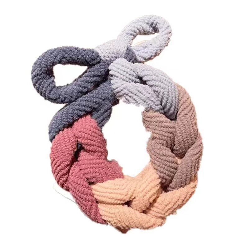 Bow Hand-woven Hair Rope High Elastic Thickened and Thickened Horsetail Hair Rope Simple Ball Hair Loop for Women