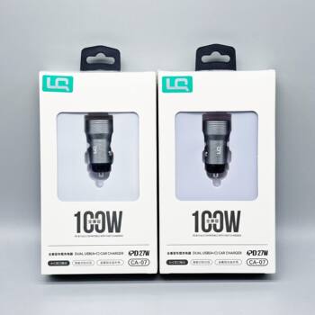 Metal Car Fast Charging Charger Suitable for Apple Android Huawei Fully Compatible 100W+Pd27W Ultra-Fast Charging Car Charger