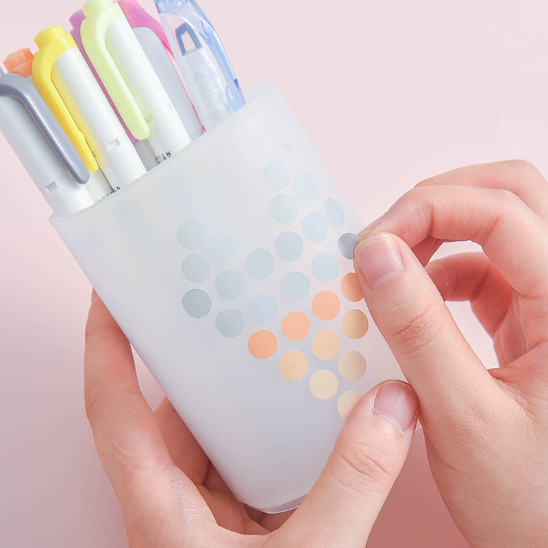 Morandi color basic solid color wave dot dot dot sticker tape ins Wind hand account and paper round dot sticker