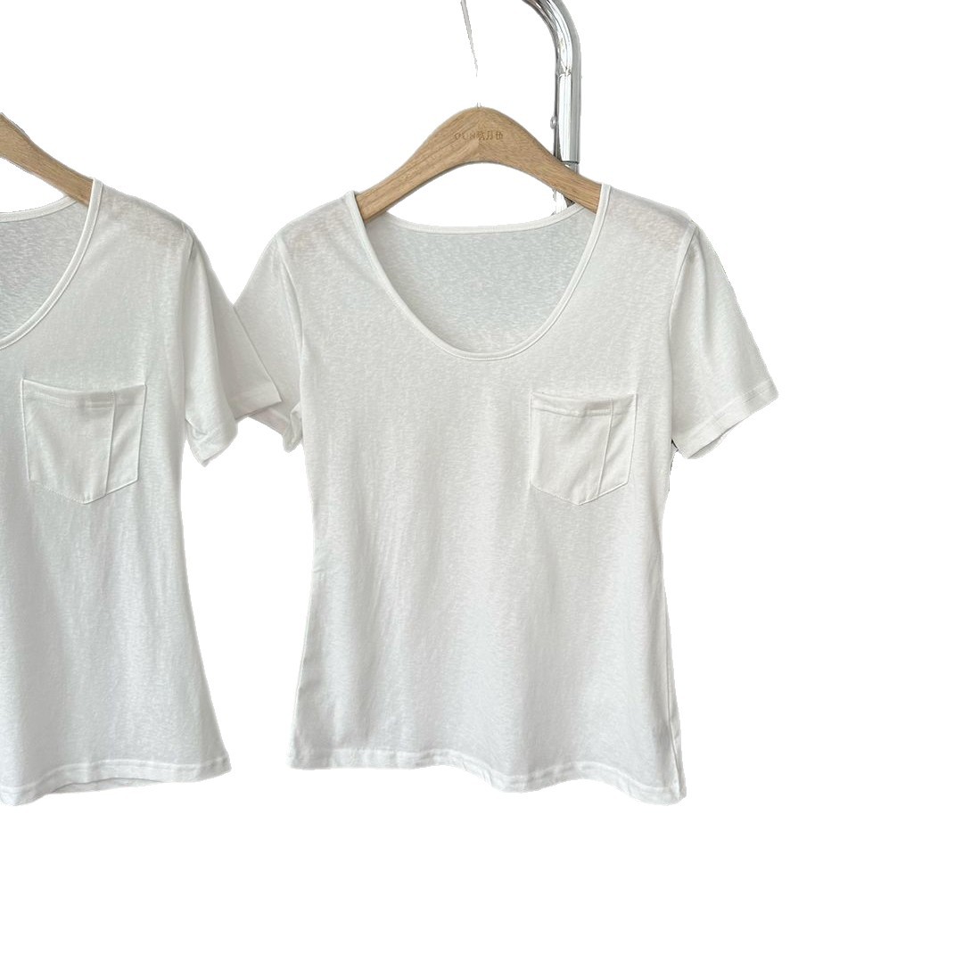 Summer Casual Loose Solid Color T Shirt for Petite Short Sleeve Regular Fit White Snowflake Cotton Everyday Wear