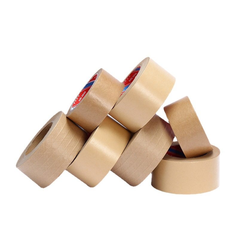 Kraft Paper Tape Factory High Adhesive Strength Film Writable Clamps Degradable Sealing Box Packing Buffalo Leather Tape