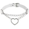 Cross-border Harajuku Heart-shaped Chain Collar Necklace Fashion Trend Leather Love Neck Chain Neck Chain Clavicle Chain