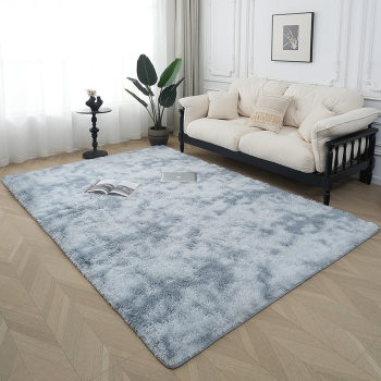 Cross-Border Household Long-Haired Living Room Carpet, Stain-Resistant and Easy to Care For, Variegated Tie-Dye Gradient Bedroom Carpet, Full Bay Window Mat