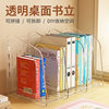 Acrylic Transparent Book Stand, Desktop Bookshelf, Partition for Organizing Books, Creative Design with Three Compartments