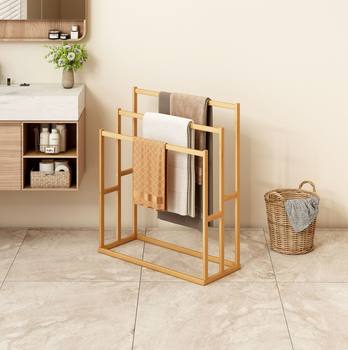 J6Da [Designer] Towel Rack Storage Floor Shelf Storage Rack Bedroom Clothes Hanging Integrated Rental Room Special