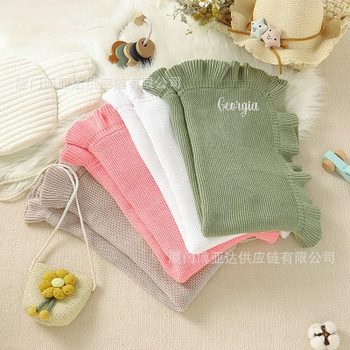 Etsy Pod Amazon Independent Station Popular Ruffled Knitted Throw Blanket - Embroidery