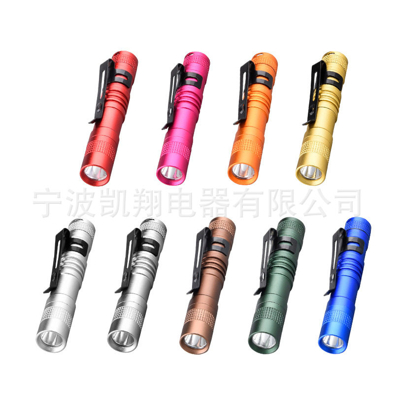 Mini Portable Dry Battery Pen Light Buckle Lighting No. 7 1 Section No. 7 2 Sections Aluminum Alloy Flashlight