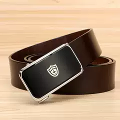 African Wild Buffalo Leather Belt 3.8 Automatic Business Genuine Leather Belt for Men 3.5 Buckle-Free Trouser Belt Top Layer Cowhide