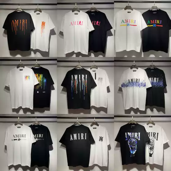 260g Peace Dove Flow Paint Graffiti Lettering Starry Sky Classic Logo Print Short-Sleeve Couple T-Shirt Peace Dove