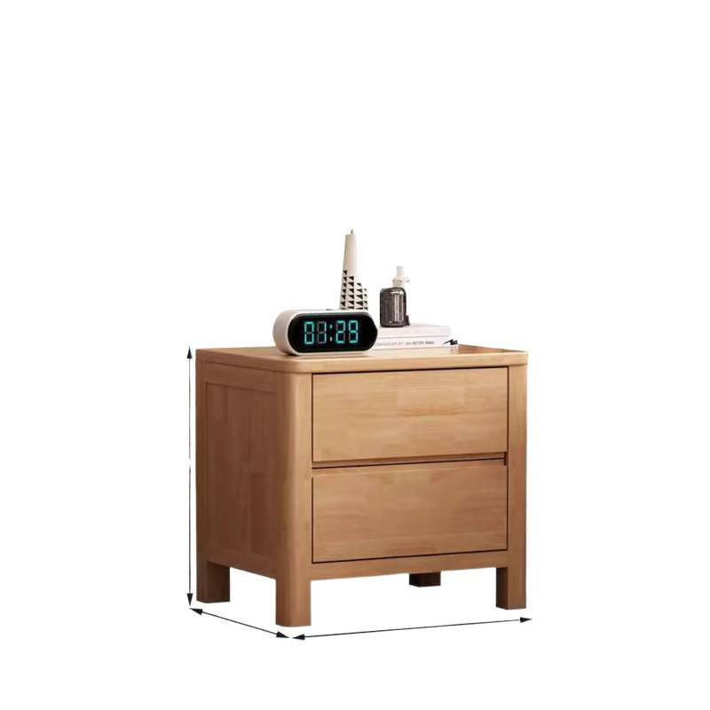 Nordic Solid Wood Bedside Table Rubber Wood Bedside Table Modern Simple Bedroom Home Small Storage Cabinet Free of Installation