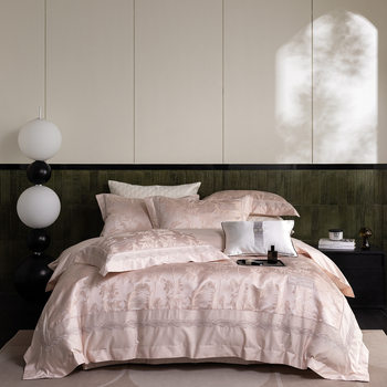 [Counter Quality] High-End Accessible Luxury High-Precision Jacquard Splicing High-Grade Cotton Long-Staple Cotton Four-Piece Set for All Seasons