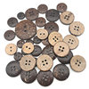 In stock supply natural coconut shell four-eye round wooden button two-eye environmental protection coconut buckle children's clothing button