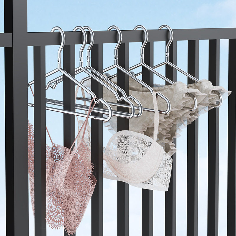 304 Stainless Steel Clothes Hanger Extra Thick Solid Clothes Hanger Cool Clothes Support Non-Slip Support Clothes Hanging Clothes Hook