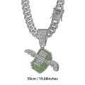 Silver with 50cm cuban chain