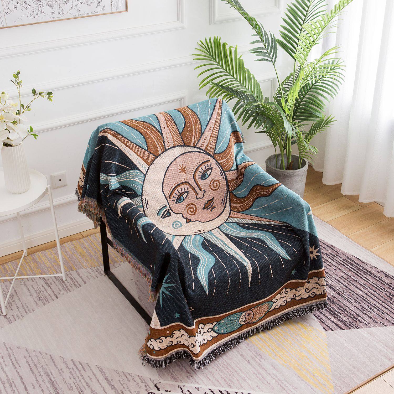 European-style Helios Pattern Full-cover Sofa Cover Non-slip Sofa Cover Sofa Blanket Dust Cover Knitted Thread Blanket