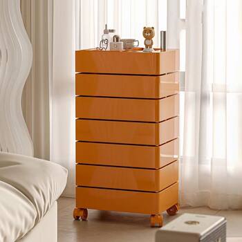 Plastic Under-Table Movable Rotating Bedside Storage Cabinet Cart Ins Side Table Storage Side Cabinet Drawer Snack Cabinet