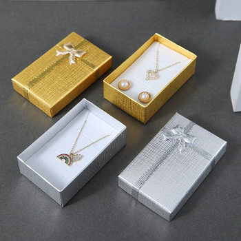 Gold and Silver Pearlescent Jewelry Storage Box 5X8 Ring Earrings Necklace Box Manufacturer Wholesale Packaging Carton in Stock
