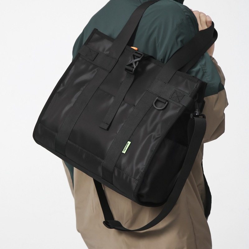 New ins trendy cool large capacity Oxford cloth tote bag men's fashion solid color shoulder bag women's travel bag