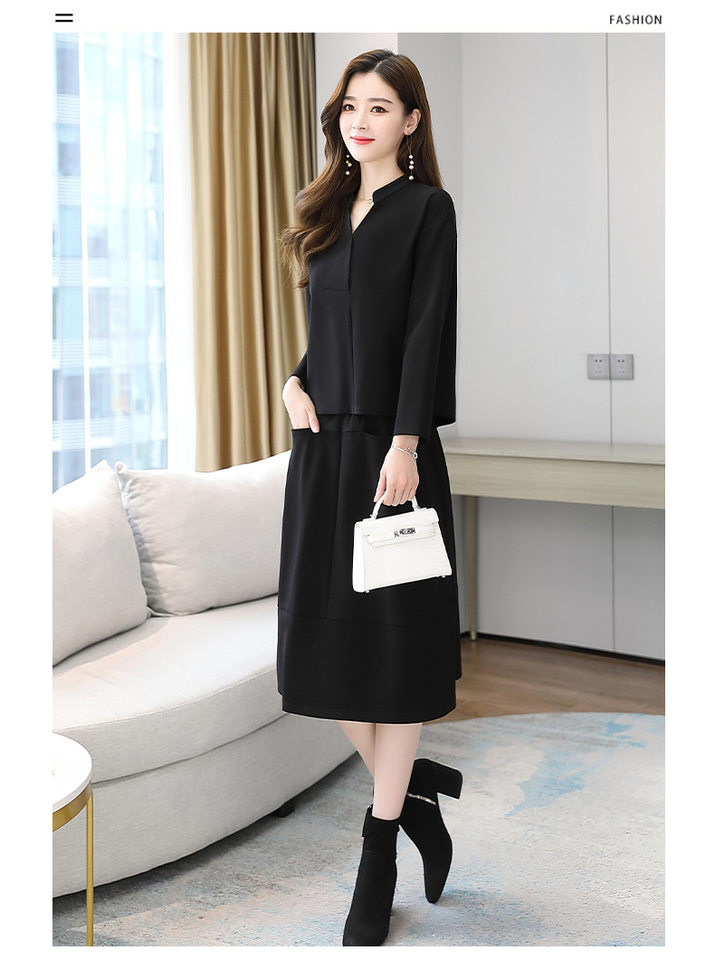 Set Bộ Áo Và Chân Váy Dáng Dài Nữ Tính Thu Đông Thanh Lịch Màu Nâu, Đen, Xám chi tiết 20