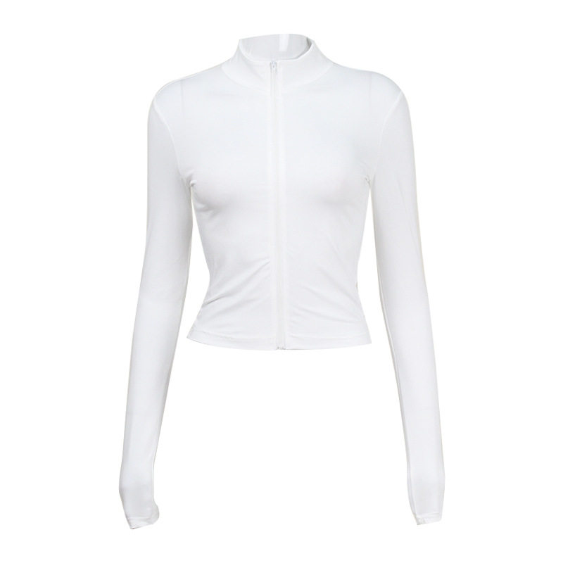 Womens Long Sleeve Zip Up Cardigan Slim Fit Half High Neck Trendy Style Perfect for Casual Outings Wholesale