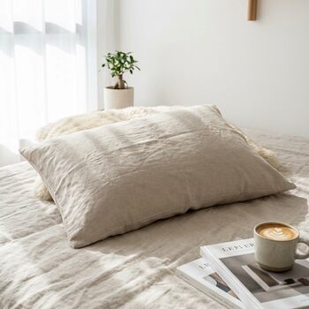 Cross-Border Washed Cotton and Linen Pillowcases, a Pair Without Core, Plain Color, Simple Winter Thickened Household Pillowcases Wholesale