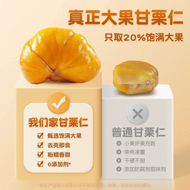 Chestnut Kernels Ready-To-Eat Oil Chestnut Kernels Cooked Snacks Sugar Fried Chestnuts Sweet Chestnut Kernels Shelled Independent Small Packaging 100g