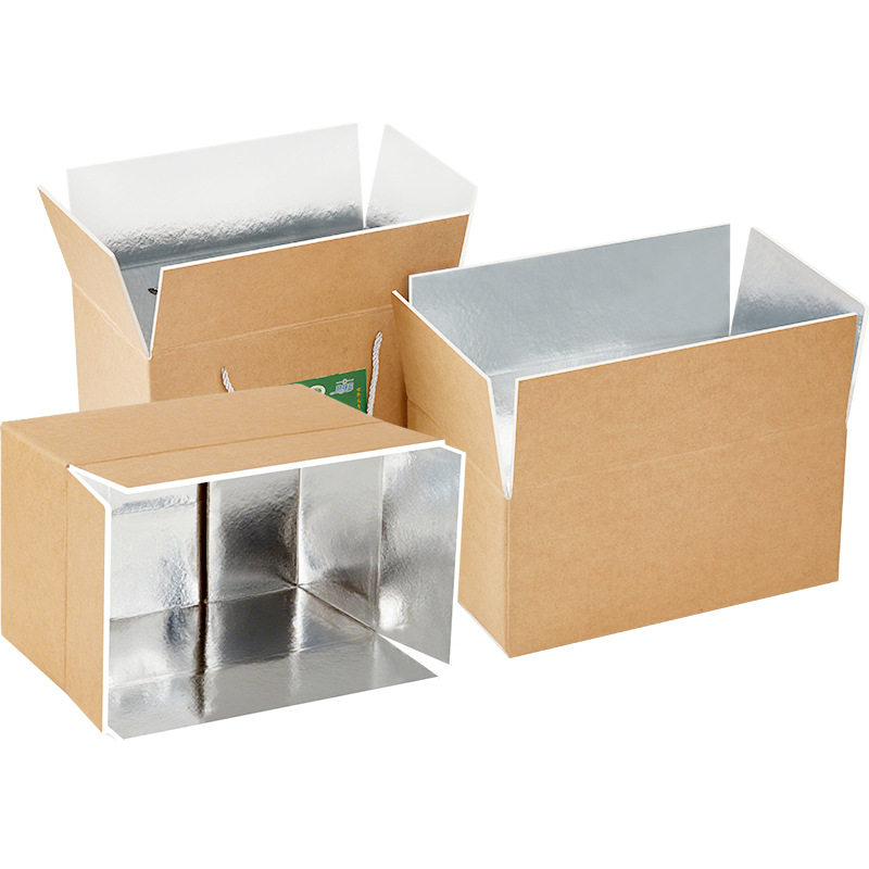 Insulated Carton Cold Chain Fresh Fruit Aluminum Foil Box Foldable Aluminum Foil Foam Box Spot Wholesale Aluminum Foil Carton