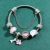 Pink Panjia Bracelet KT Cat Bracelet Cross-border Cartoon Cute Bracelet Pando Hello Kitty Pull Jewelry Factory Wholesale
