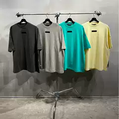 High version SS24 spring/summer FOG double line ESSENTIALS silicone embossed round neck trendy loose short sleeve T-shirt trendy