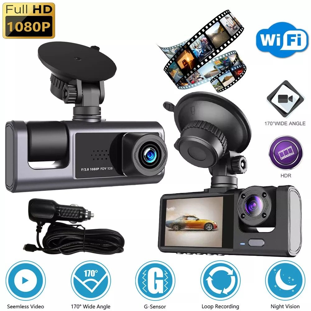 Cross-Border Best-Selling C309 Three-Camera Driving Recorder with High-Definition 1080P and Wifi Mobile Phone Connectivity Driving Monitor