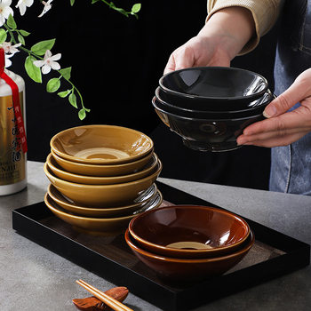 Old-Fashioned Ceramic Wine Bowl, Retro Trumpet Steamed Vegetable Bowl, Restaurant Dish Bowl, Rice Bowl, Hot Pot Dipping Bowl, Commercial Wine Bowl