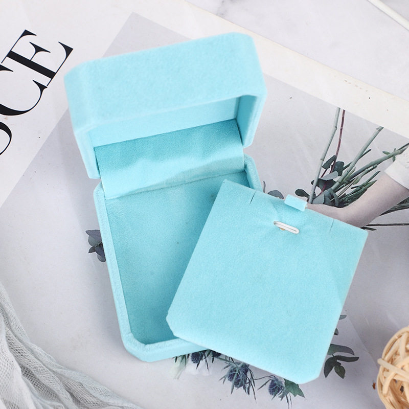 Necklace box Korean jewelry flannel box pendant gift box fashion gift jewelry velvet box