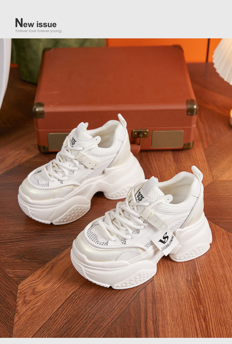 Sandal cao gót nữ hở mũi đế platform đa năng — Vàng gạo, Hồng chi tiết 12