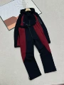 Black and red suit