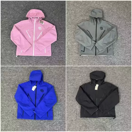 Trendy Mertra 3D Letter Logo High Street Fashion Casual Loose Unisex Hooded Jacket Coat