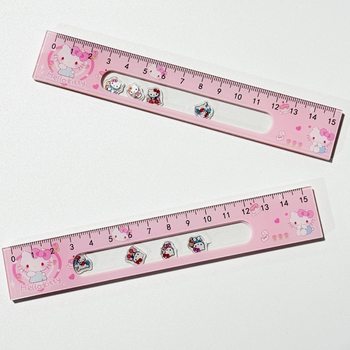New cute cartoon hellokitty rocking ruler student ruler 15cm KT cat acrylic