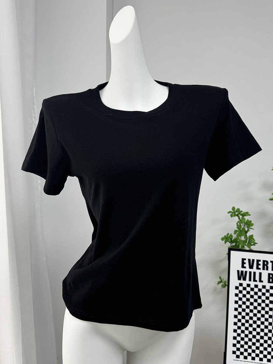 Womens Basic Solid Color T Shirt Slim Fit Short Sleeve Comfortable Fabric Casual Spring Summer Wear Wholesale