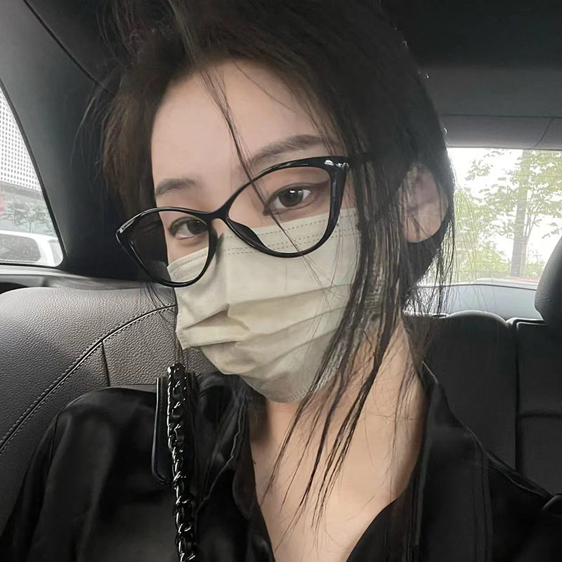 Anke European and American Style Personalized Cat-Eye Tortoiseshell Color Glasses Frame Can Be Equipped with Prescription Internet Celebrity Street Photography Butterfly-Shaped Plain Makeup 7212